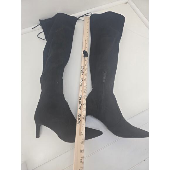 Alyssandra Black Over the Knee Boots Women’s Size 8 Heeled Pointed Toe - Picture 4 of 7